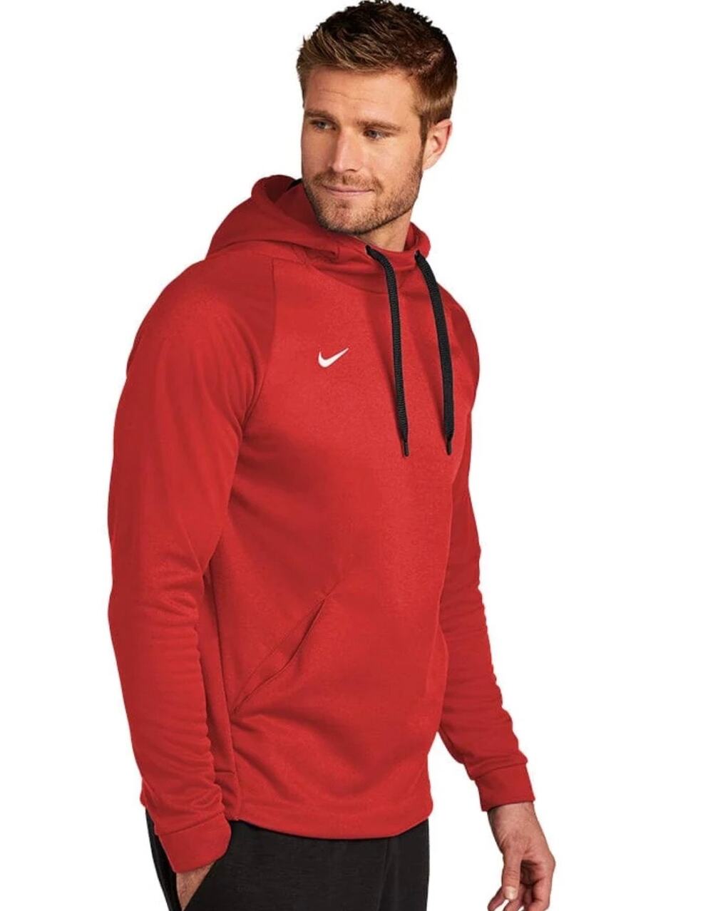 Nike Men’s Dri-FIT Training Fleece Pullover Hoodie Red Black XL